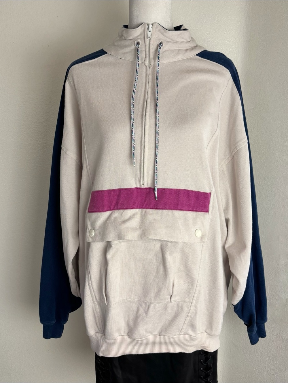 Eddie Bauer Women’s M Colorblock Half Zip Hoodie Pullover Gorpcore